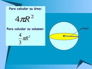 Para calcular su área: Para calcular su volumen:   