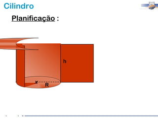 Cilindro
  Planificação :




                   h


           x
               R
 
