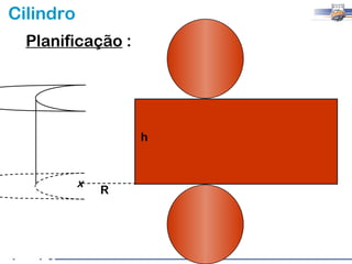 Cilindro
  Planificação :




                   h


           x
               R
 