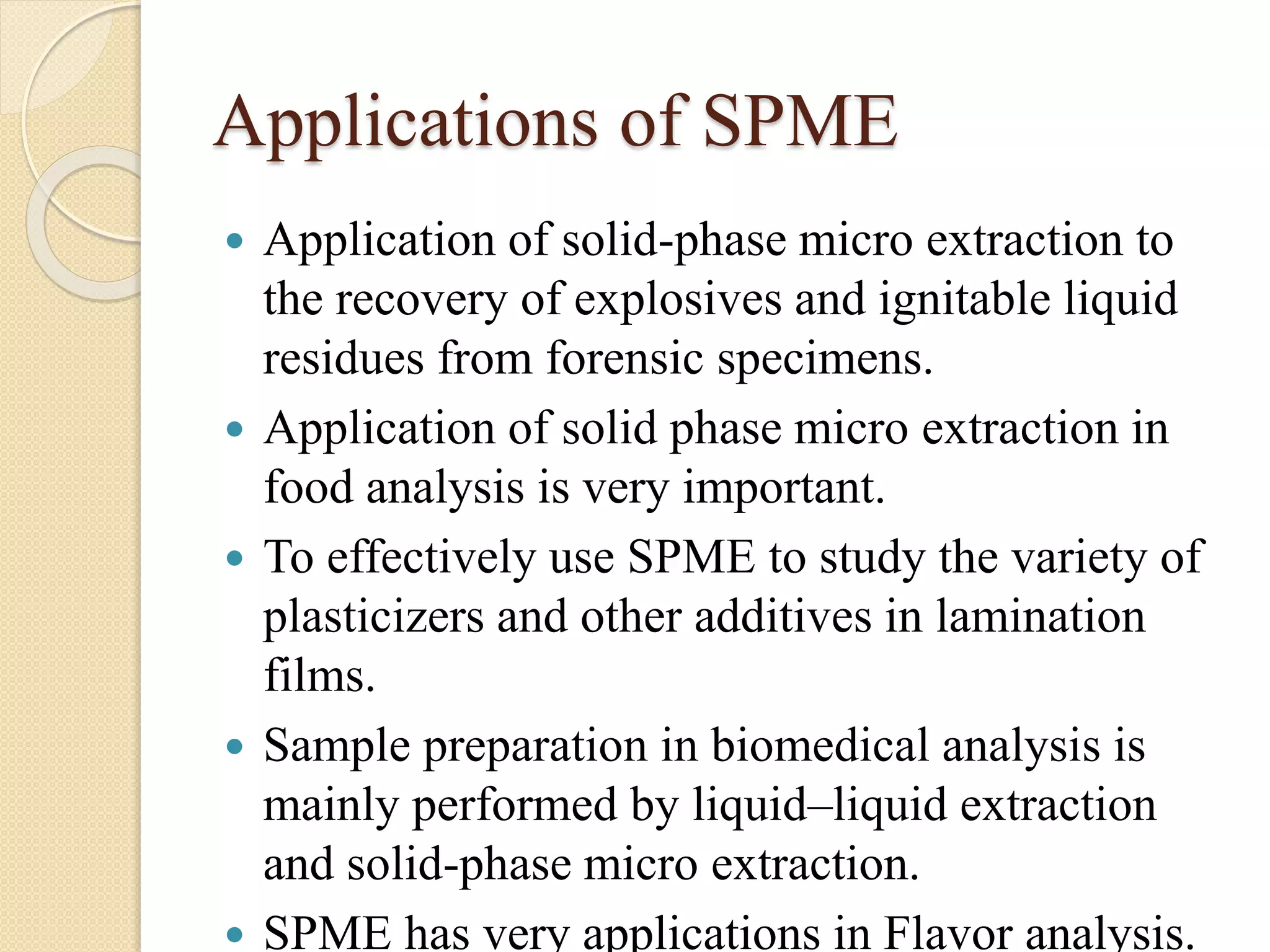Solid phase micro extraction | PPTX