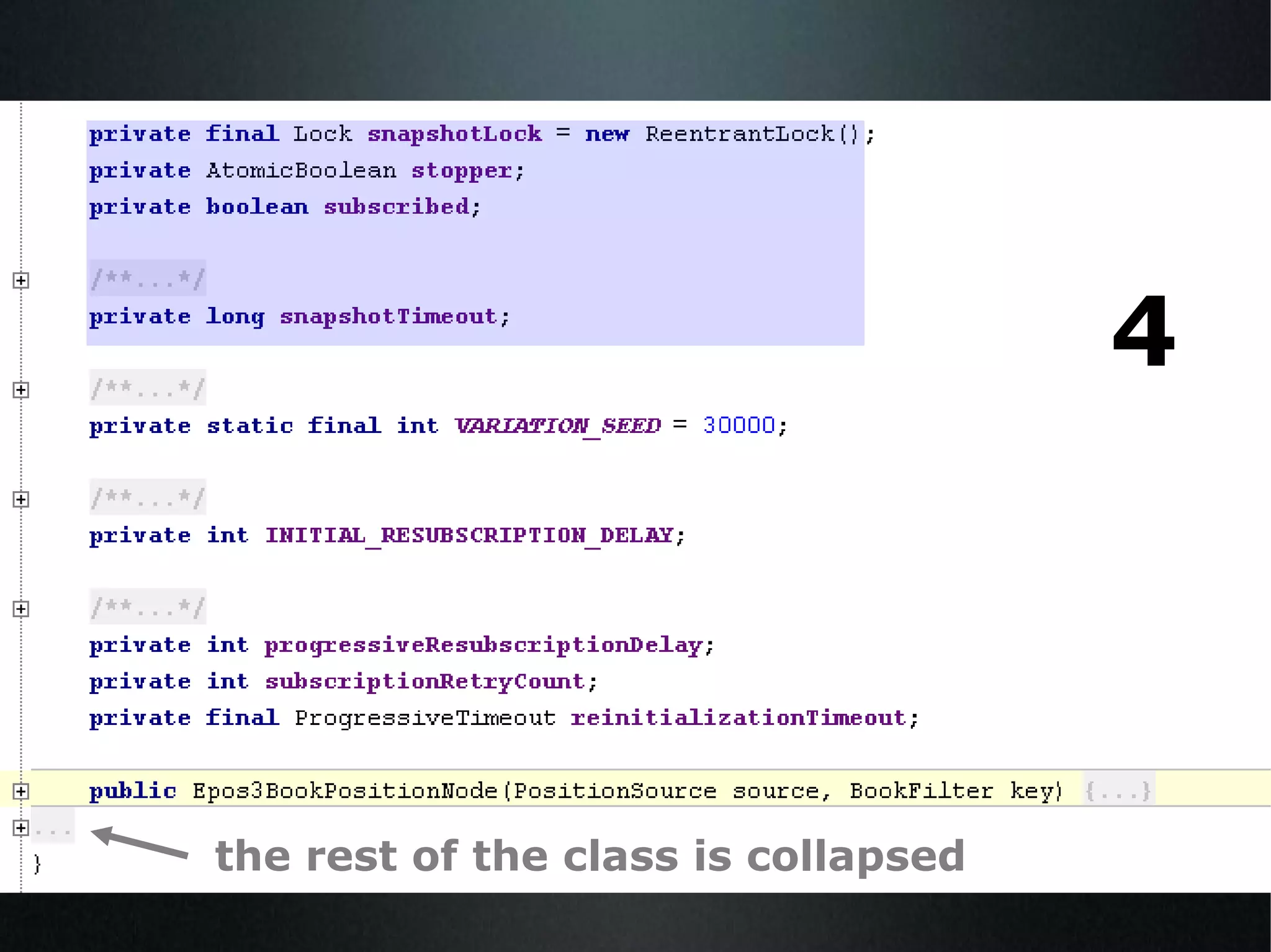 4 the rest of the class is collapsed 