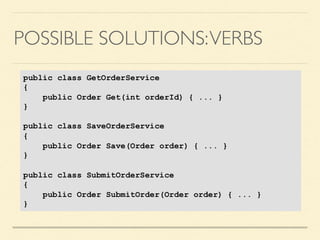 POSSIBLE SOLUTIONS:VERBS
 