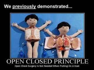 Open Closed
We previously demonstrated...
 