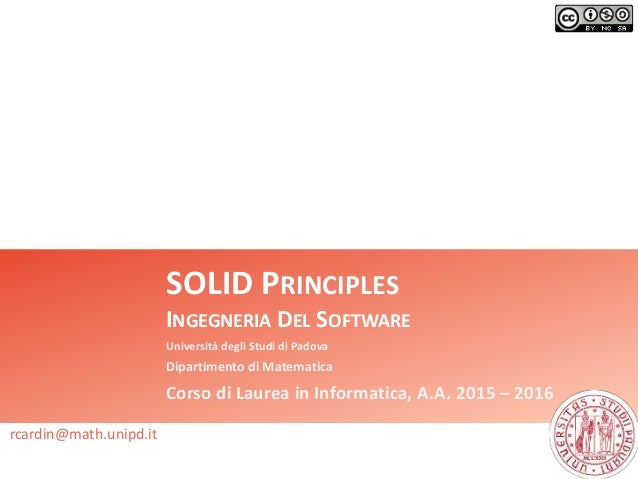 Solid principles of object oriented design