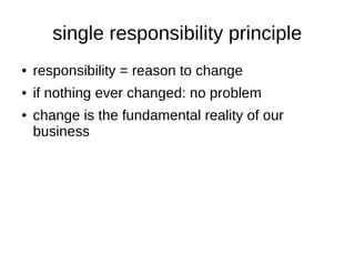 the ground rules
● if you have the keyboard, you get to decide what to type
● if you have the keyboard and you don’t know what to
type, ask for help
● if you are asked for help, kindly respond to the best of
your ability
● if you are not asked, but you see an opportunity for
improvement or learning, choose an appropriate
moment to mention it like the next green test or the
retrospective
from: Emily Bache – The Coding Dojo Handbook
 