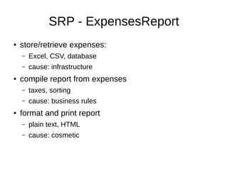 the exercise
● choose one exercise
● add tests for the class
– Leaderboard: add tests using SelfDrivingCar
● write down where SOLID principles were violated
● repeat
● share with your fellow craftspeople
 
