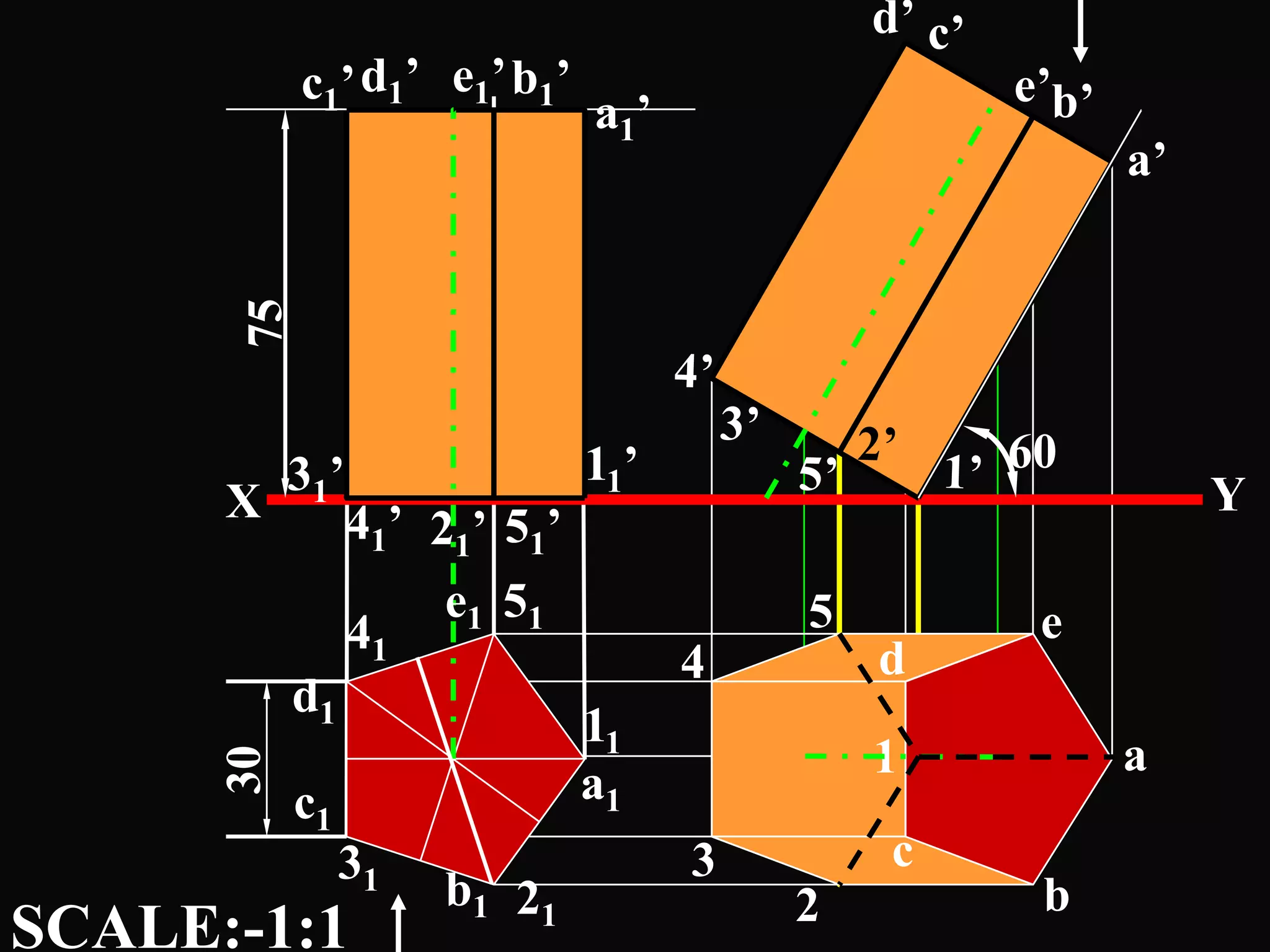 d’ c’
            c1’ d1’ e1’ b1’                           e’b’
                                a1’
                                                             a’

       75



           3 1’                 11’                   60
      X                                                           Y
                  41’ 21’ 51’
                       e1 51              5            e
                  41
                                      4       d
            d1
                                11
                                              1              a
      30




            c1                  a1
                 31                   3        c
                       b1 2 1             2            b
SCALE:-1:1
 