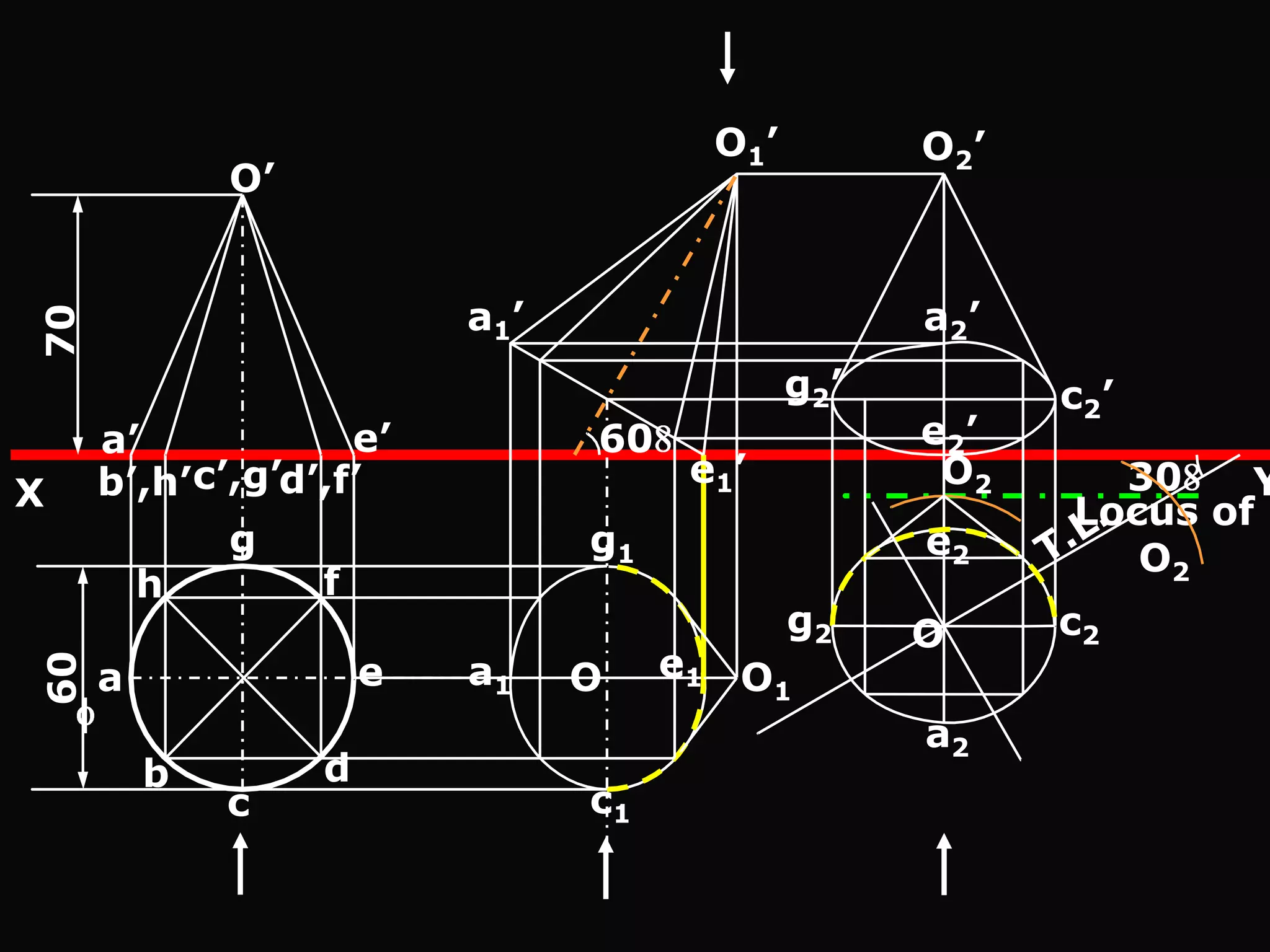 O 1’          O 2’
             O’


                          a1’                        a2’
70




                                              g2 ’          c 2’
     a’            e’           60                   e 2’
     b’,h’c’,g’d’,f’                  e 1’            O2       30    Y
X                                                            Locus of
            g                   g1                   e2         O2
       h         f
                                              g2     O      c2
                      e   a1         e1 O
60




     a                          O         1
                                                     a2
         b        d
             c                  c1
 