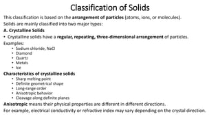 Comprehensive Overview of Solids: Properties, Types, and Defects | PDF
