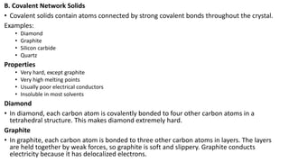 Etwork Solid Example Comprehensive Overview of Solids: Properties, Types, and Defects | PDF