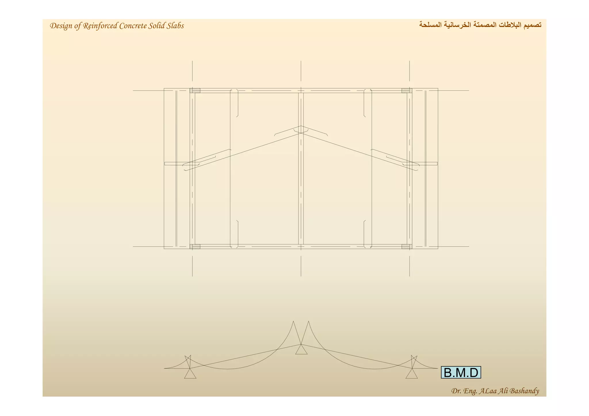 B.M.D
‫المسلحة‬ ‫الخرسانية‬ ‫المصمتة‬ ‫البالطات‬ ‫تصميم‬
Design of Reinforced Concrete Solid Slabs
Dr. Eng. ALaa Ali Bashandy
 