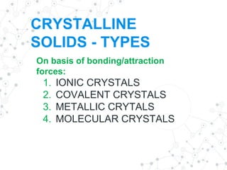 Types Of Crystalline Solids