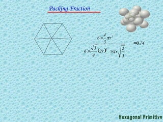 Packing Fraction
 
3
2
4
2
4
3
6
3
4
6
2
3
r
r
r


 
 2
2
4
3
6 r

3
2
4r

74
.
0

 