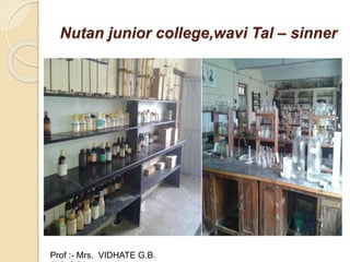 Nutan junior college,wavi Tal – sinner
Prof :- Mrs. VIDHATE G.B.
 
