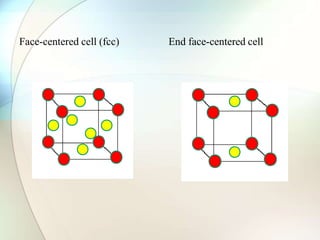 Face-centered cell (fcc) End face-centered cell
 