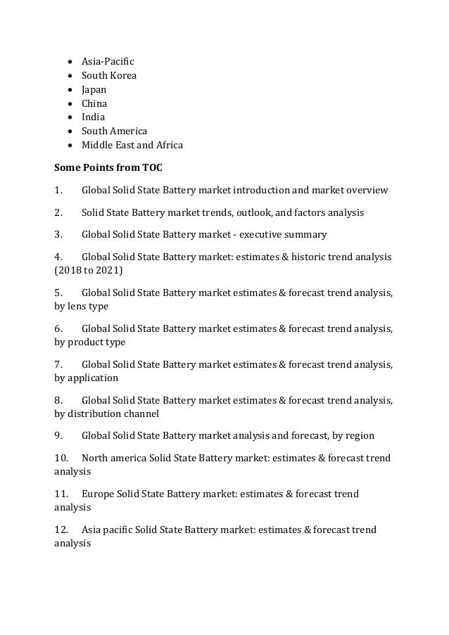 Solid State Battery Market Size, Share, Forecast by 2030