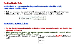 Radius Ration Rule Comprehensive Overview of Solid State Chemistry and Crystal Structures ...