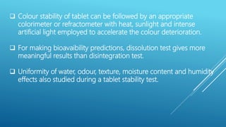 Color Stability Test Procedure Solid state drug stability | PPTX
