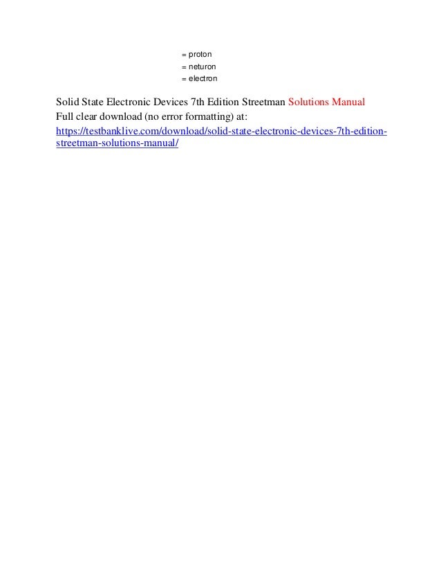 solid state electronic devices 7th edition pdf download