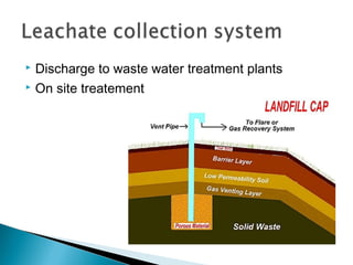  Discharge to waste water treatment plants
 On site treatement
 