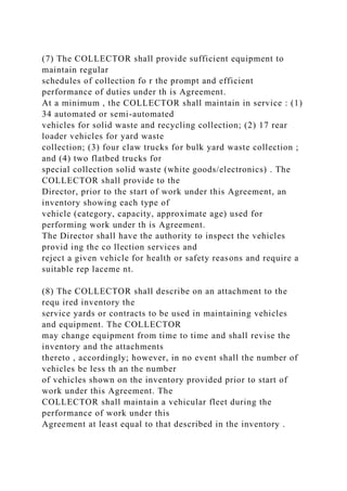 Compost Collection Contract SOLID WASTE COLLECTION & RECYCLING AGREEMENT THIS AGREEMEN.docx