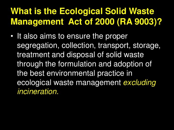 Solid waste management