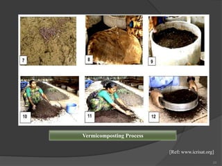 23
Vermicomposting Process
[Ref: www.icrisat.org]
 