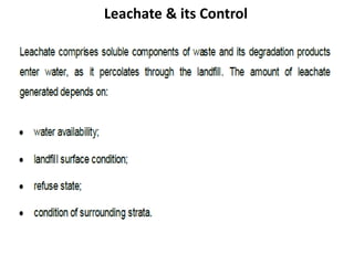 Leachate & its Control
 