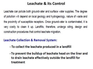 Leachate & its Control
 