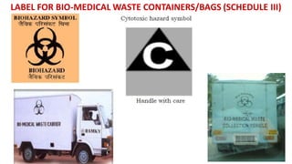 LABEL FOR BIO-MEDICAL WASTE CONTAINERS/BAGS (SCHEDULE III)
 