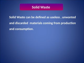 Solid waste Management 1 | Civil Engineering | Environmental ...