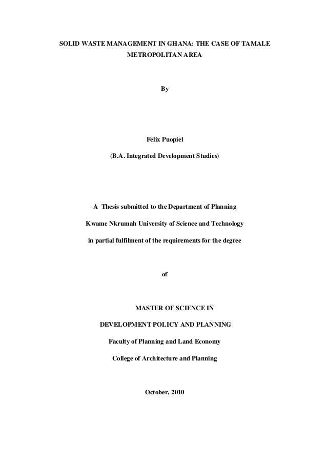 Phd thesis in solid waste management