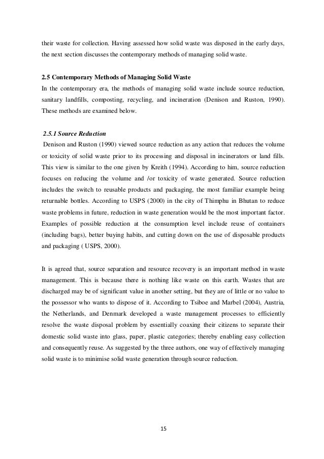 Phd thesis on solid waste management