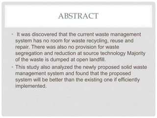 Solid waste management and its effects on economical Growth | PPTX