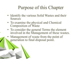 Solid waste management chapter no 1 | PDF