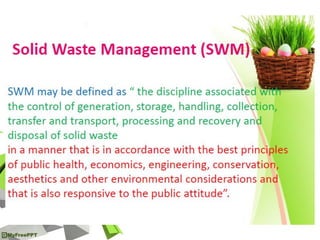 Solid waste management chapter no 1 | PDF