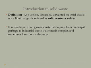 Introduction of Solid waste management | PPT