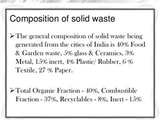 Solid waste treatment and solid wastes as sources of energy and food. | PPT