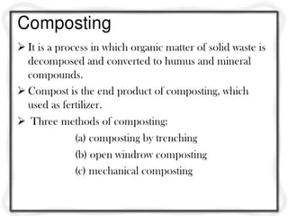 Solid waste treatment and solid wastes as sources of energy and food. | PPT