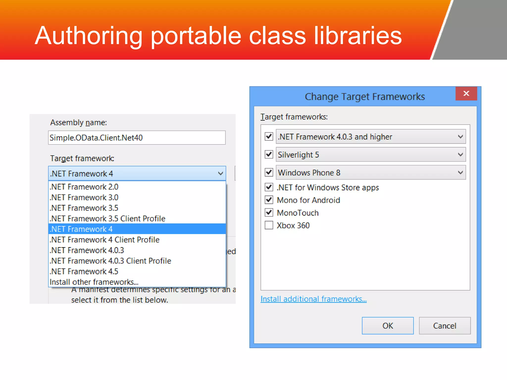 Authoring portable class libraries 