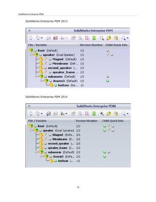 SolidWorks Enterprise PDM 2013
SolidWorks Enterprise PDM 2014
18
SolidWorks Enterprise PDM
 