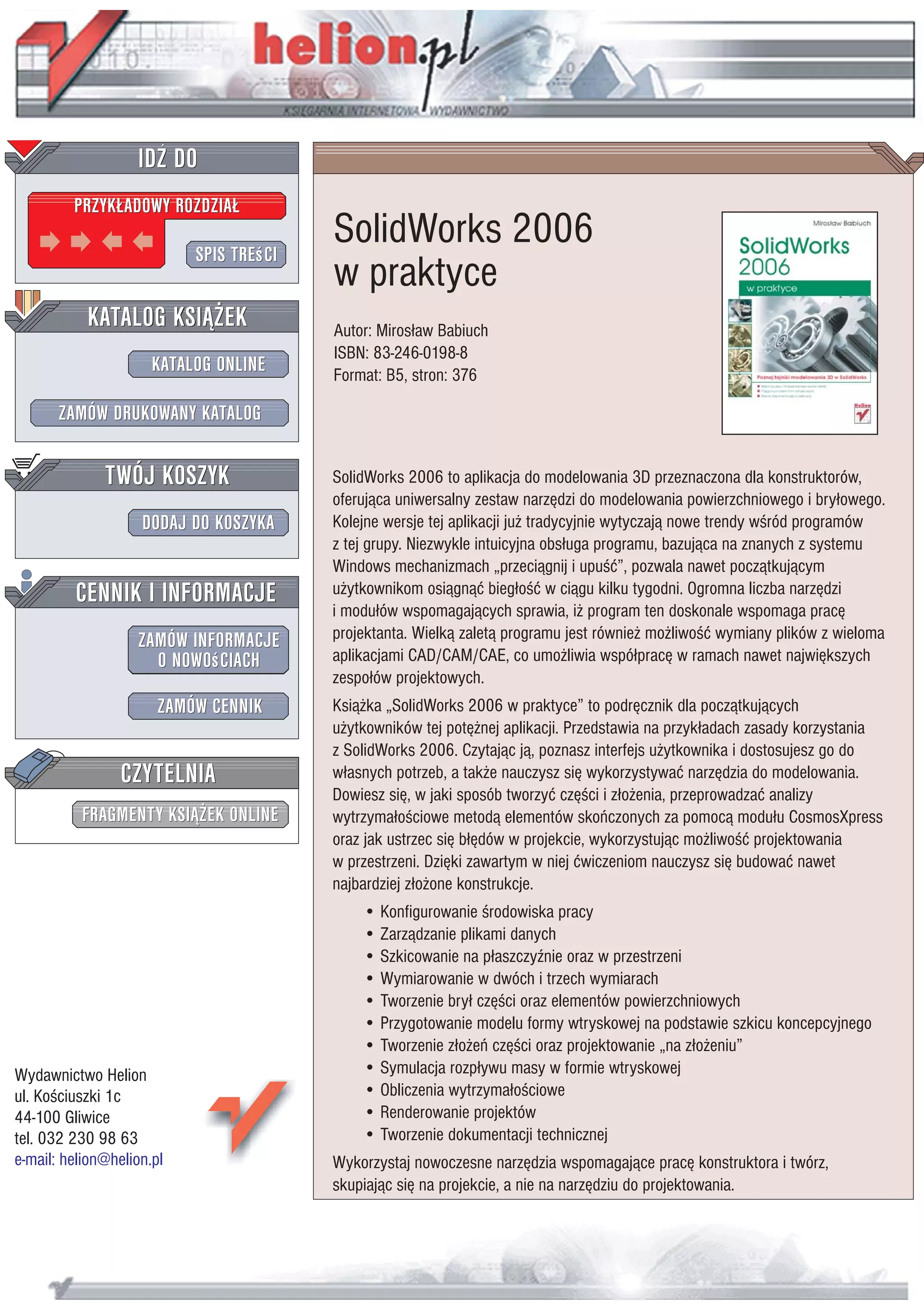 SolidWorks 2006 w praktyce | PDF | Computer Software and Applications ...