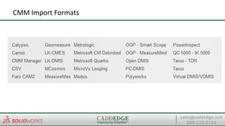 CMM Import Formats
 