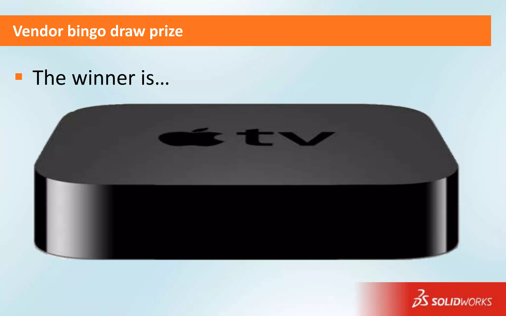 Vendor bingo draw prize

 The winner is…
 