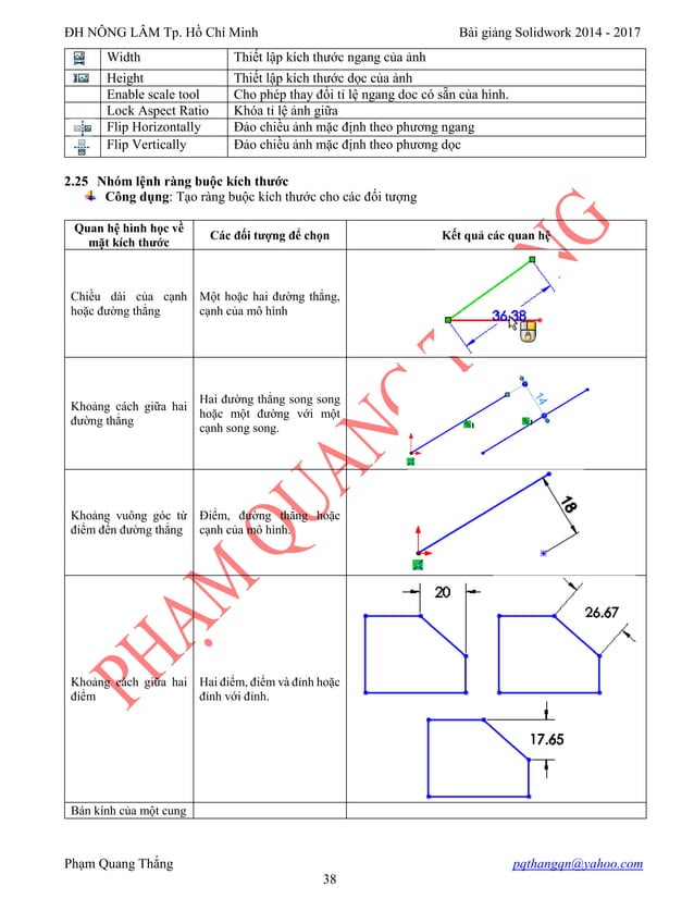 BÀI GIẢNG SOLIDWORKS cơ bản đến nâng cao | PDF