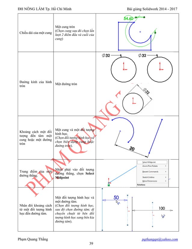 BÀI GIẢNG SOLIDWORKS cơ bản đến nâng cao | PDF
