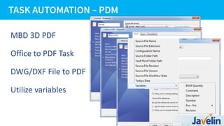 MBD 3D PDF
Office to PDF Task
DWG/DXF File to PDF
Utilize variables
 
