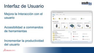 Mejora la Interacción con el
usuario
Accesibilidad a commandos
de herramientas
Incrementar la productividad
del usuario
Interfaz de Usuario
 