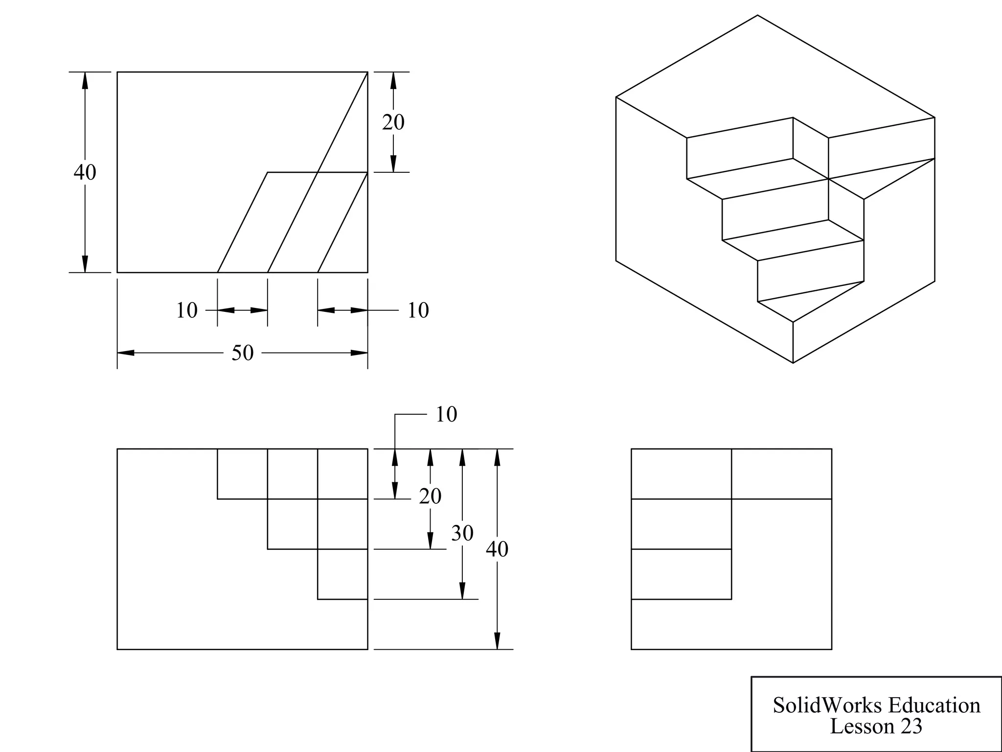 40
10
20
30
50
40
10
20
10
SolidWorks Education
Lesson 23
 