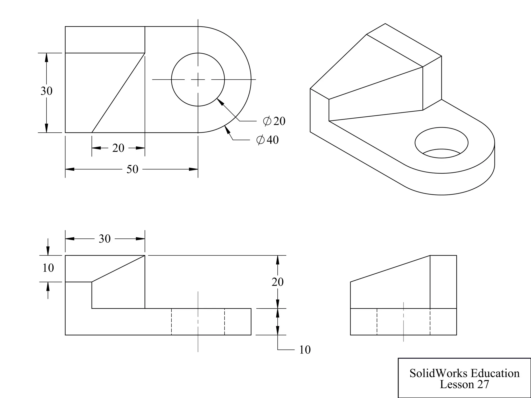10
30
20
10
40
50
20
20
30
SolidWorks Education
Lesson 27
 